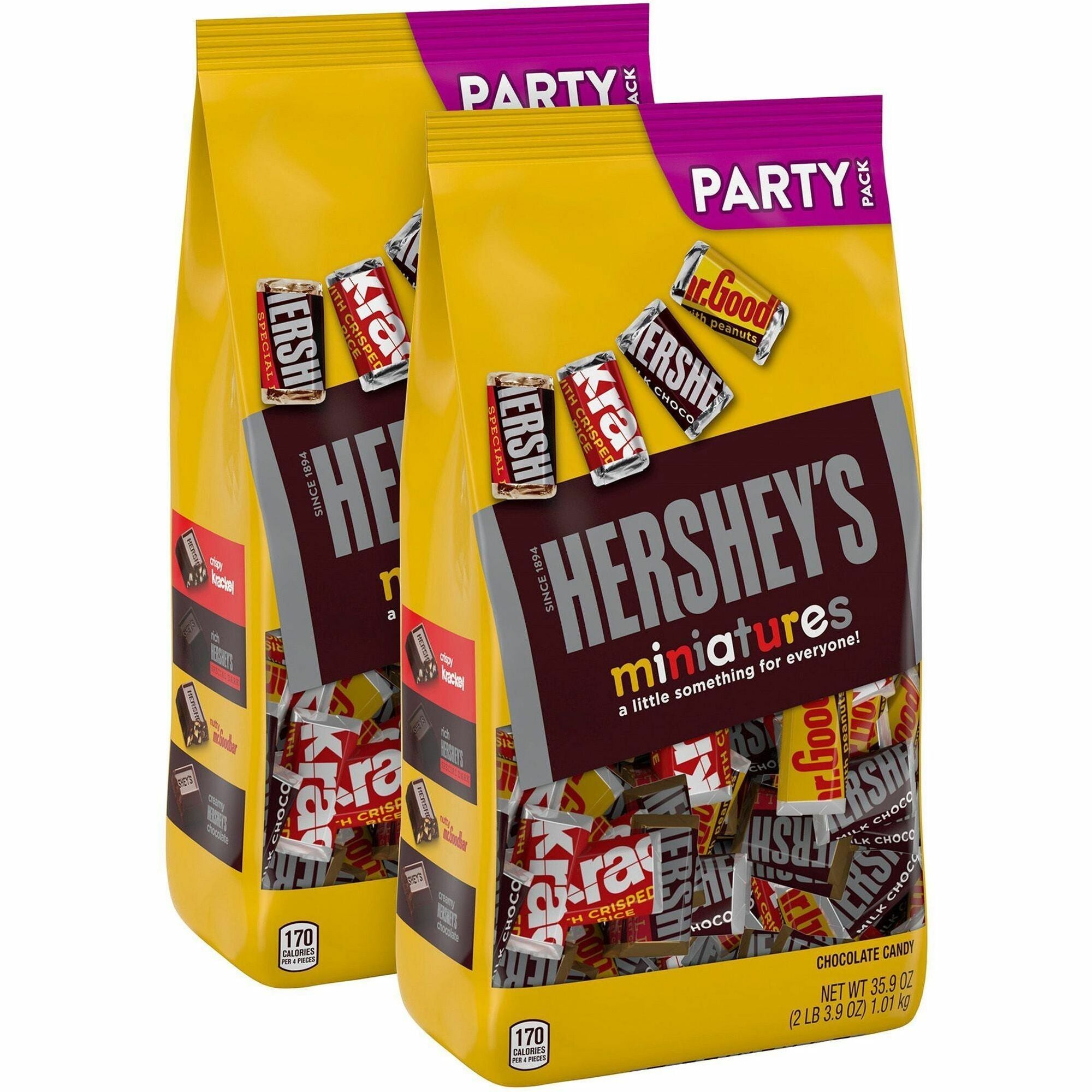Hershey Chocolate Assortment, Milk & Dark Chocolate, Individually Wrapped, 2.24 lb, 2 Cartons