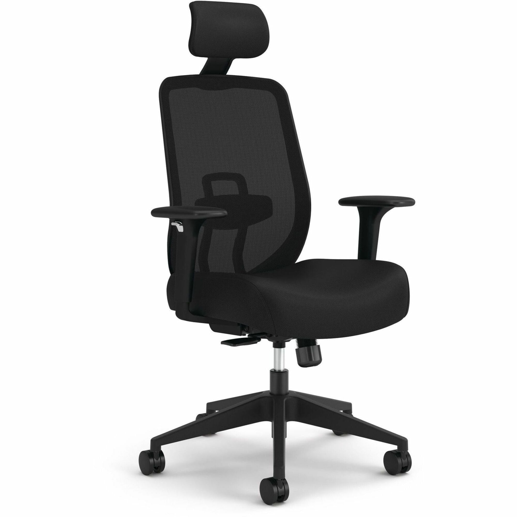 HON Altern Task Chair, Fabric and Foam Seat, Mesh Mid Back, Black Frame, Adjustable Armrests, Lumbar Support, Tilt Mechanism, 1 Each