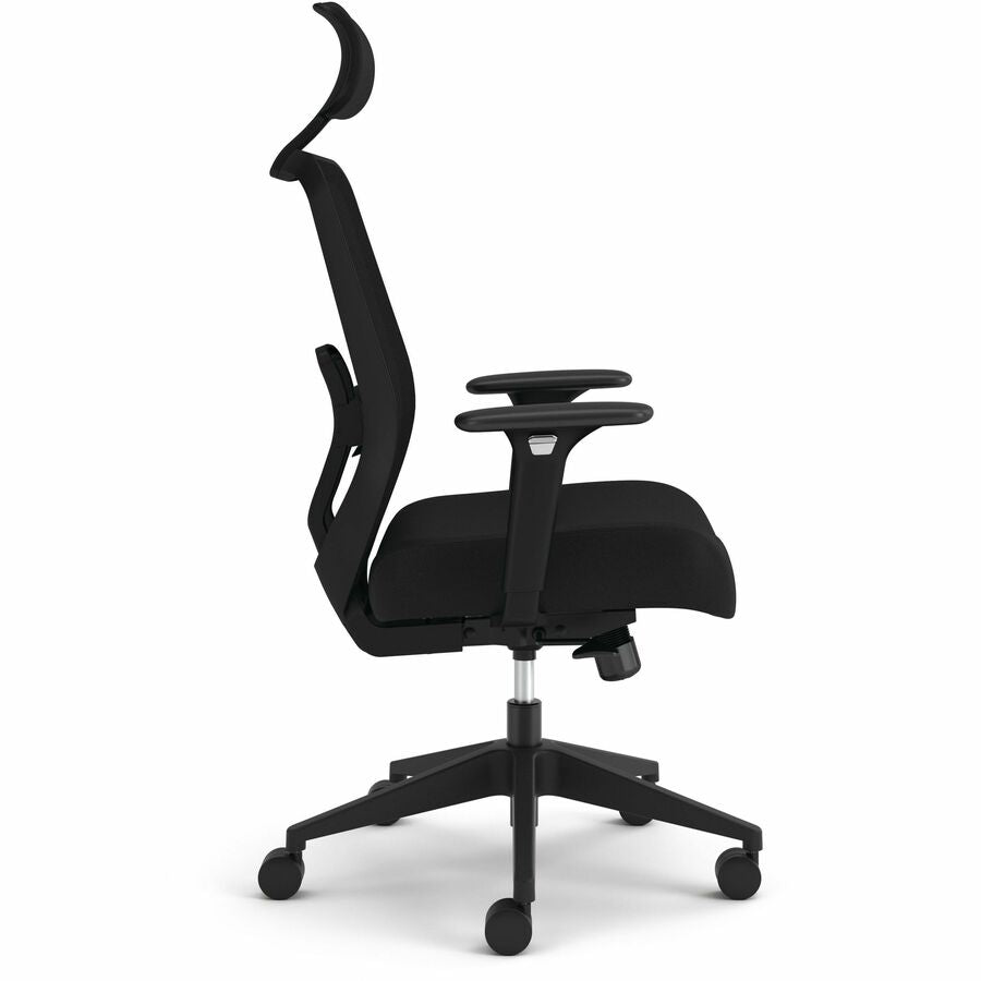 HON Altern Task Chair, Fabric and Foam Seat, Mesh Mid Back, Black Frame, Adjustable Armrests, Lumbar Support, Tilt Mechanism, 1 Each