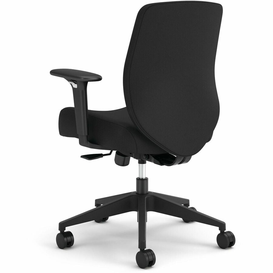 HON Altern Task Chair, Mid Back, Black Frame, Fabric & Foam Seat, Fabric Back, Adjustable Armrests, Ergonomic, Lumbar Support, Tilt Mechanism, 1 Each
