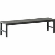 Lorell Faux Wood Outdoor Bench, Gray, 17.8" H x 72" W x 17.8" D, Polystyrene and Steel, Sturdy, Easy to Clean, 1 Each
