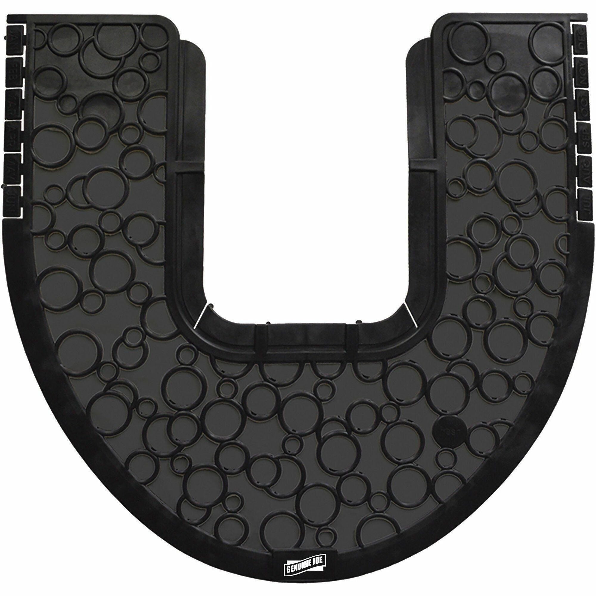 Genuine Joe Deodorizing Commode Mat, Black, 22.63" x 22.25" x 1.81", 6 Mats per Carton