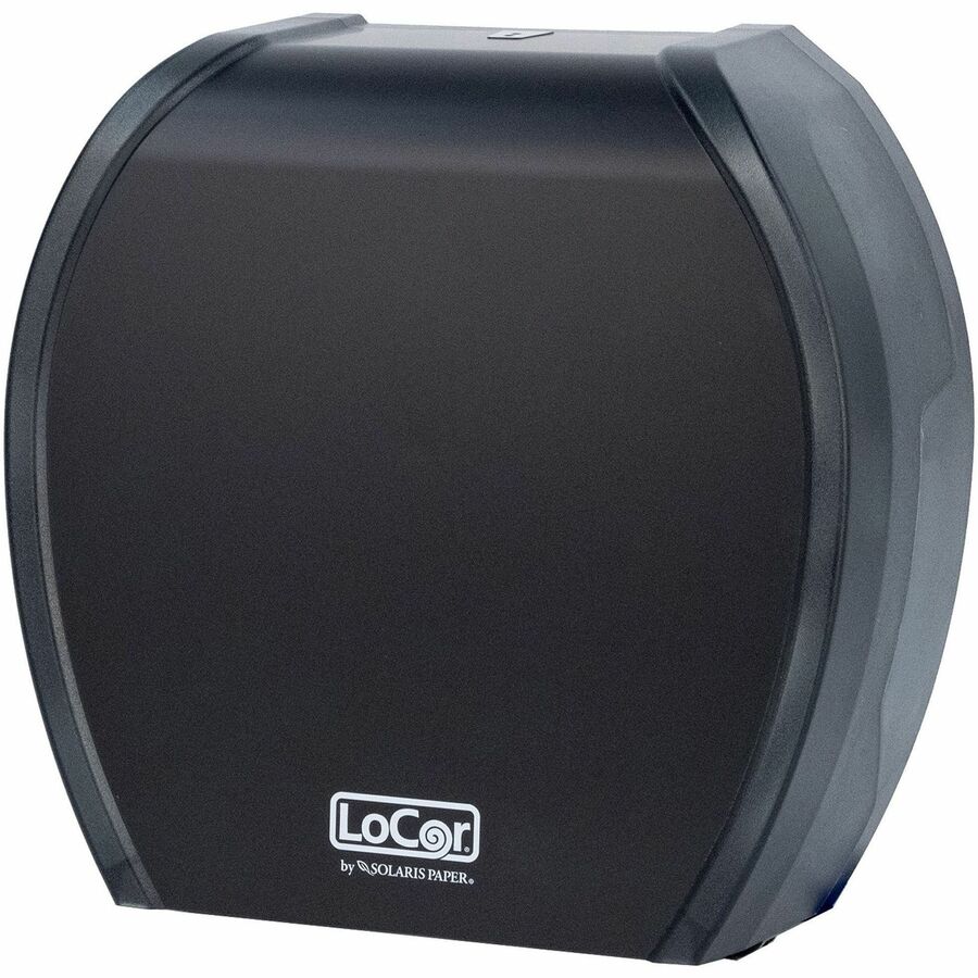 LoCor Paper Jumbo Bath Tissue Dispenser, Roll Dispenser, Matte Black, 4.8" H x 12" W x 11.8" D, 1 Each