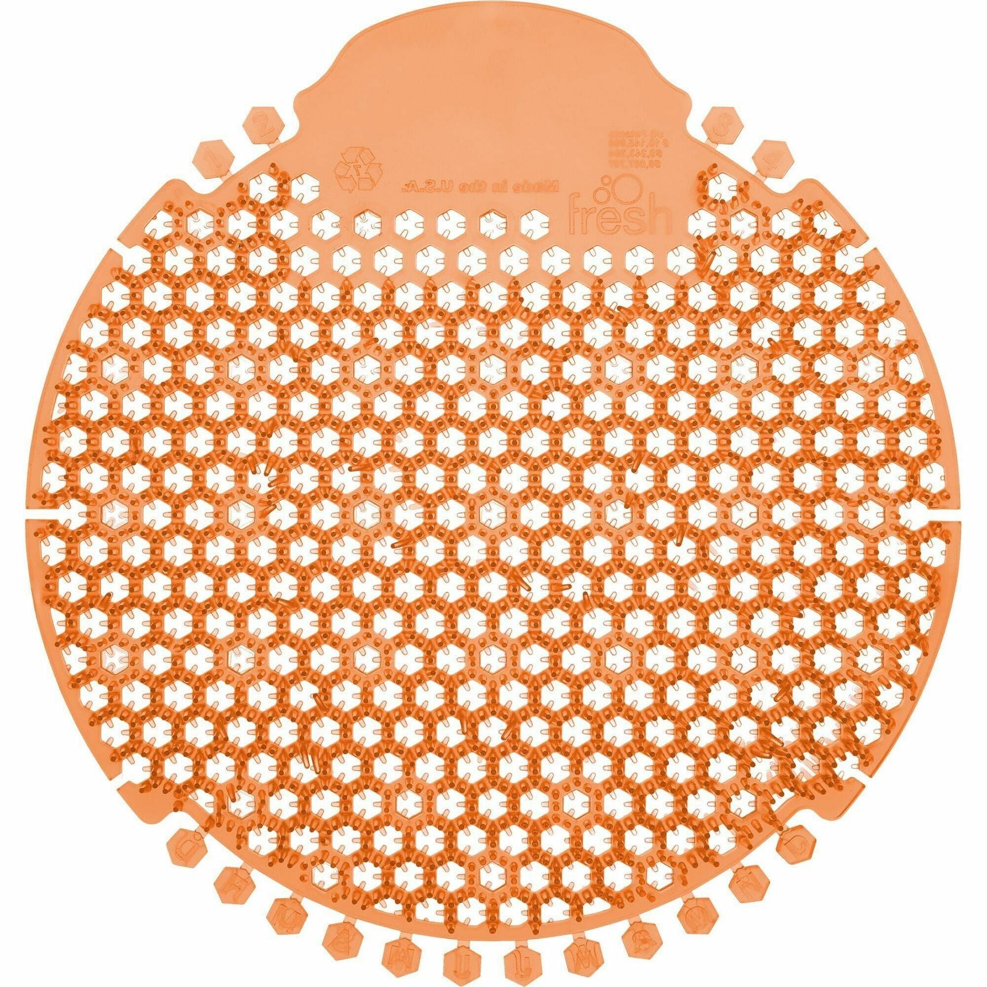 Fresh Products Wave 360 Urinal Screens, Mango Scent, Orange, Splash Reducer, Odor Control, Lasts up to 60 Days, 5 per Box