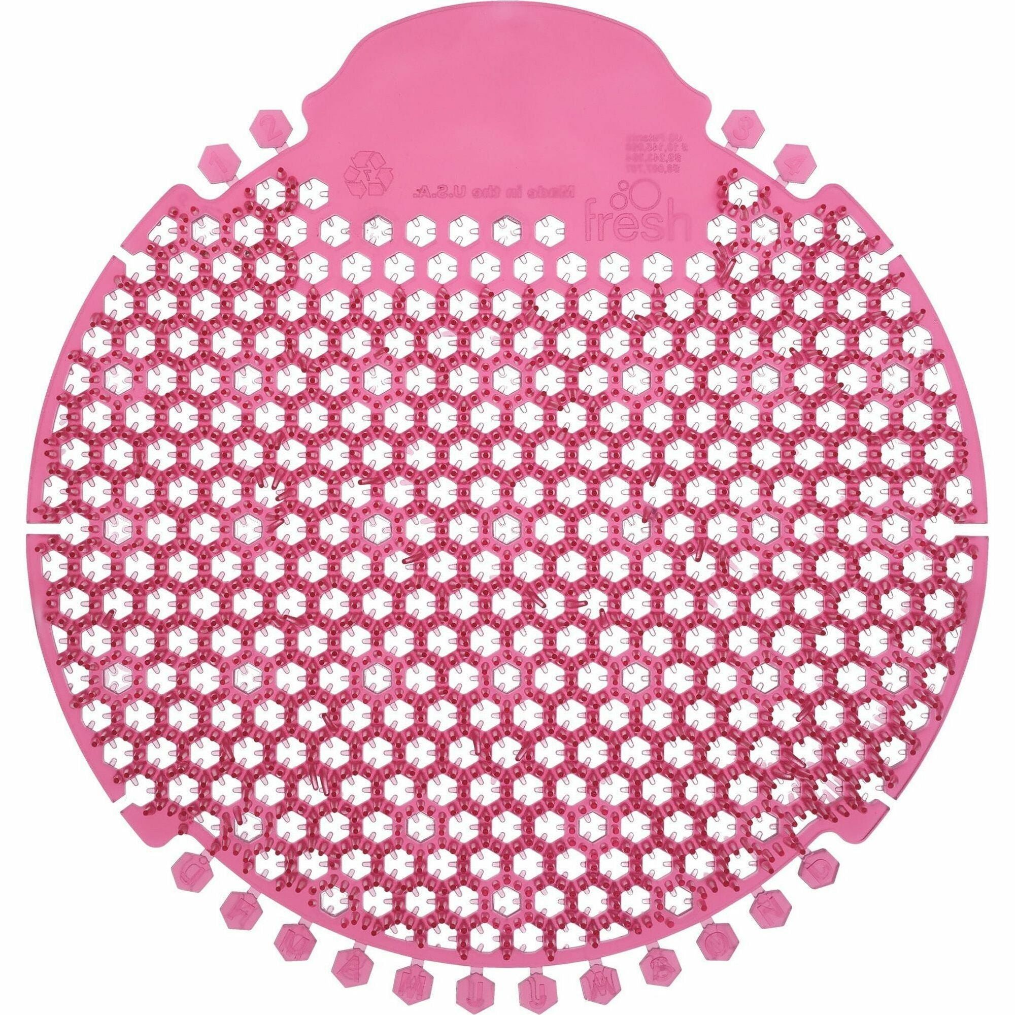 Fresh Products Wave 360 Urinal Screens, Spiced Apple, Red, 5/Box, Lasts up to 60 Days, Splash Reducer, Odor Control