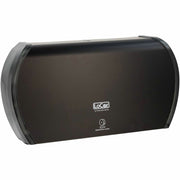 LoCor Jumbo Twin Bath Tissue Dispenser, Matte Black, Holds 2 Jumbo Rolls, Sliding Door, 5.8" H x 20.9" W x 12.4" D, 1 Each