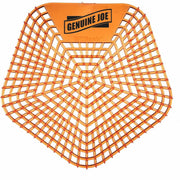 Genuine Joe Urinal Screens - Lasts upto 30 Days - Dual Sided Design - 10 / Carton - Orange