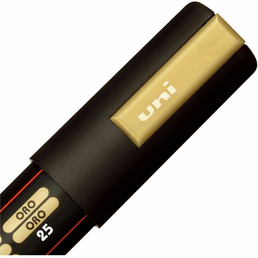 uniball™ POSCA Paint Marker - 1.8 mm Medium Bullet, 2.5 mm Marker Point - Erasable - Washable - Black, White, Gold, Silver Ink - Water Based - 4 / Pack
