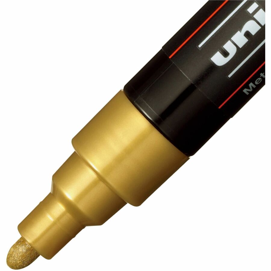 uniball™ POSCA Paint Marker - 1.8 mm Medium Bullet, 2.5 mm Marker Point - Erasable - Washable - Black, White, Gold, Silver Ink - Water Based - 4 / Pack