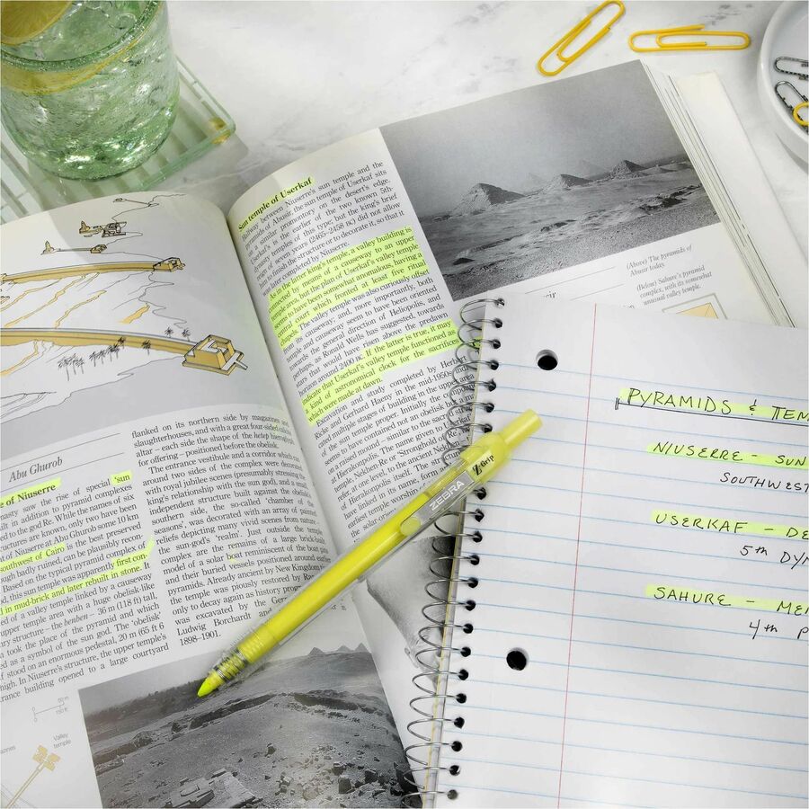 Zebra Pen Z-Grip Retractable Highlighter - Chisel Marker Point - Retractable - Neon Yellow Ink - 1 Dozen