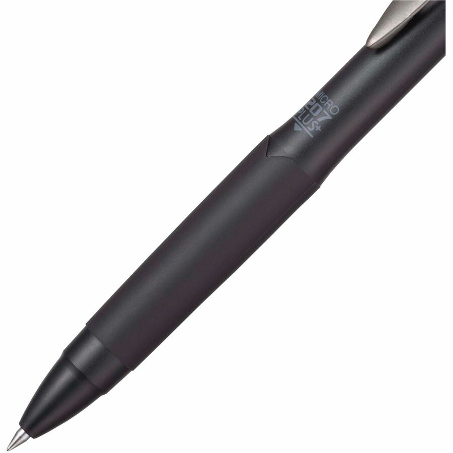 uniball™ 207 Plus Retractable Gel Pens - 0.5 mm Pen Point - Medium Marker Point - Retractable - Black Ink - Gel-based, Nanofiber Ink - Black, Metallic Barrel - Stainless Steel Tip - 1 Dozen