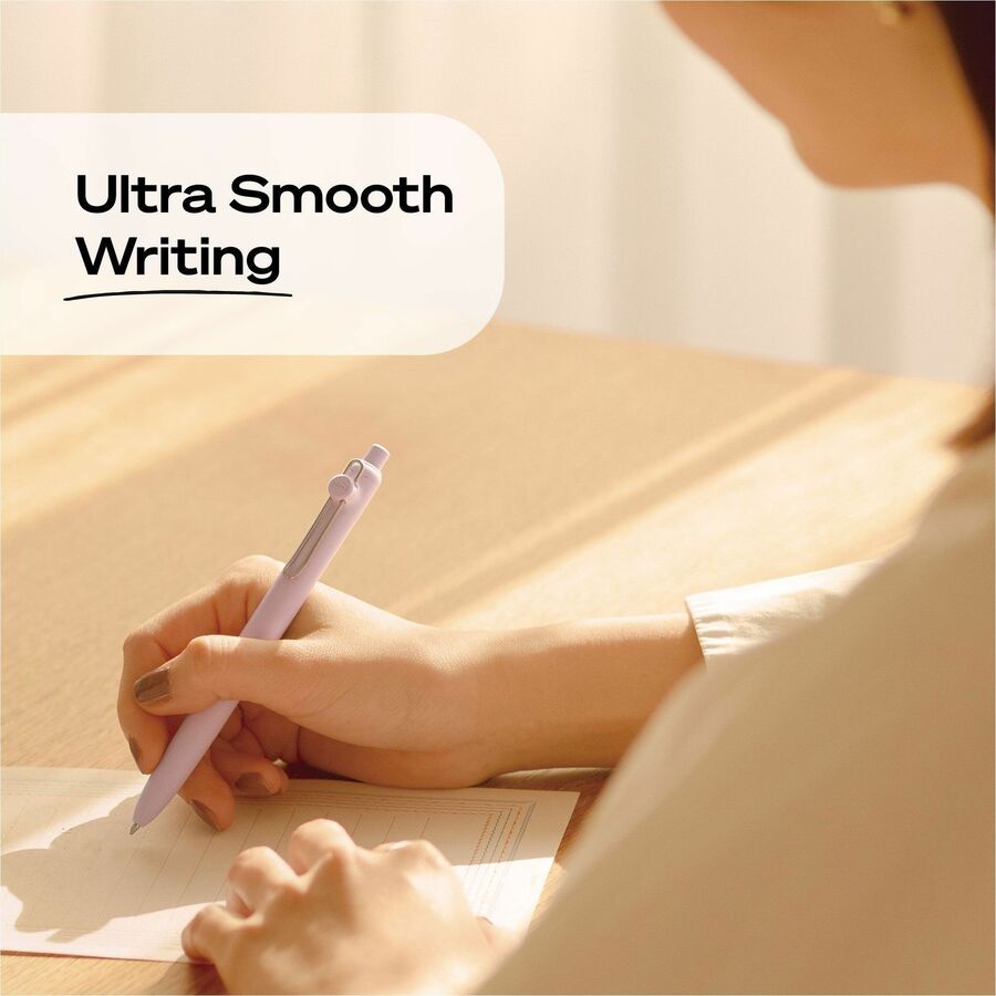uniball Zento Gel Pen, 0.7 mm Medium, Retractable, Black Ink, Liquid Gel Ink, Soft Grip, 1 Dozen