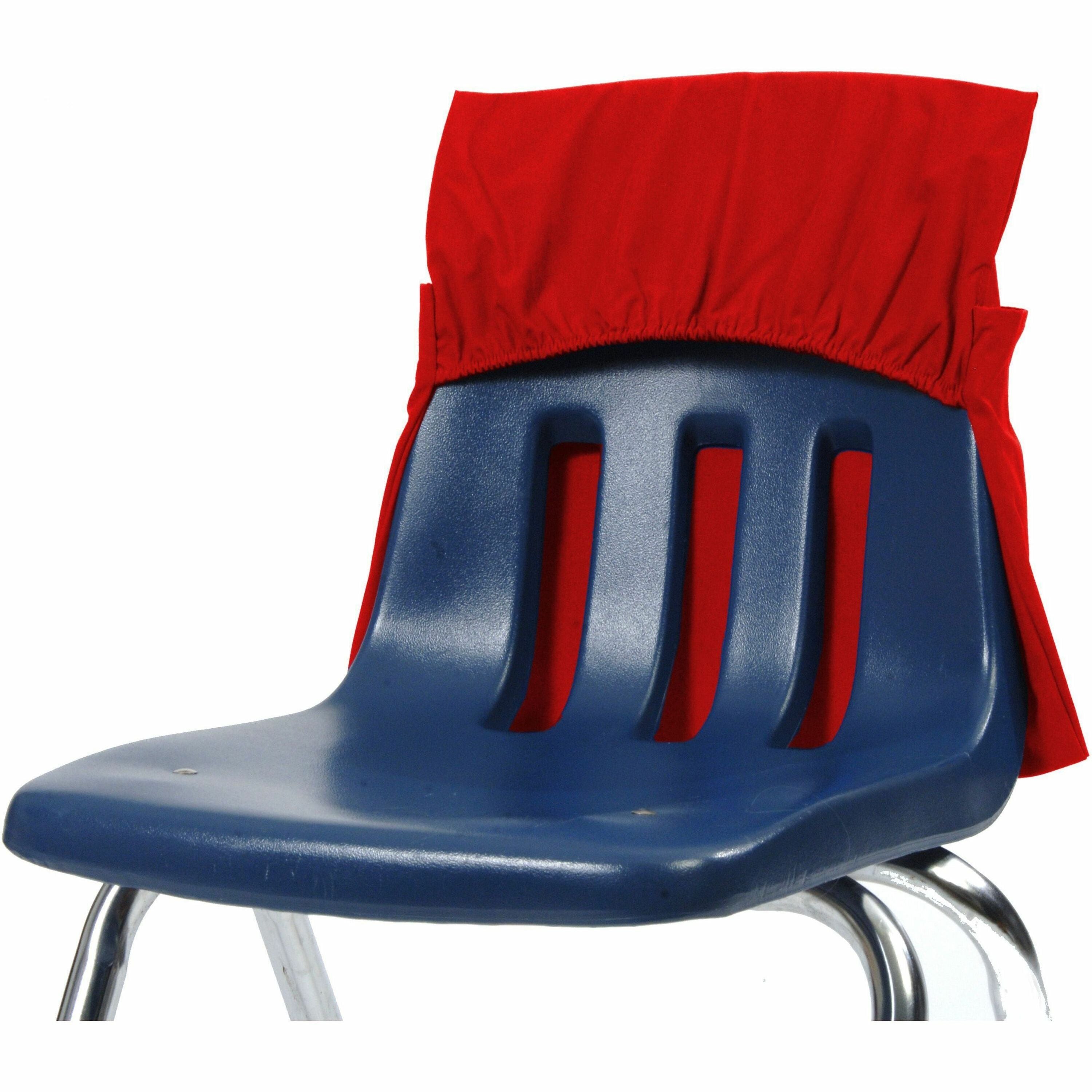 Seat Sack One-Pocket with Elastic Back - 1 Pocket(s) - 17" Width x 2" Depth - Chair - Durable, Desk Space, Laminated, Elastic, Washable, Expandable - Red - Poly, Cotton, Laminate - 1 Carton