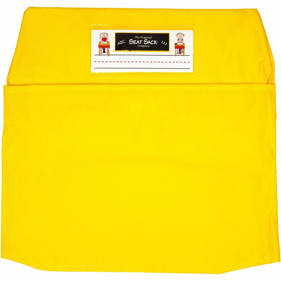 Seat Sack Classroom Pack One-Pocket - 1 Pocket(s) - 1 Compartment(s) - 19" Width x 2" Depth - Chair - Elastic, Expandable, Washable, Durable, Laminated - Multi - Poly Cotton, Laminate - 25/Pack - 1 Carton
