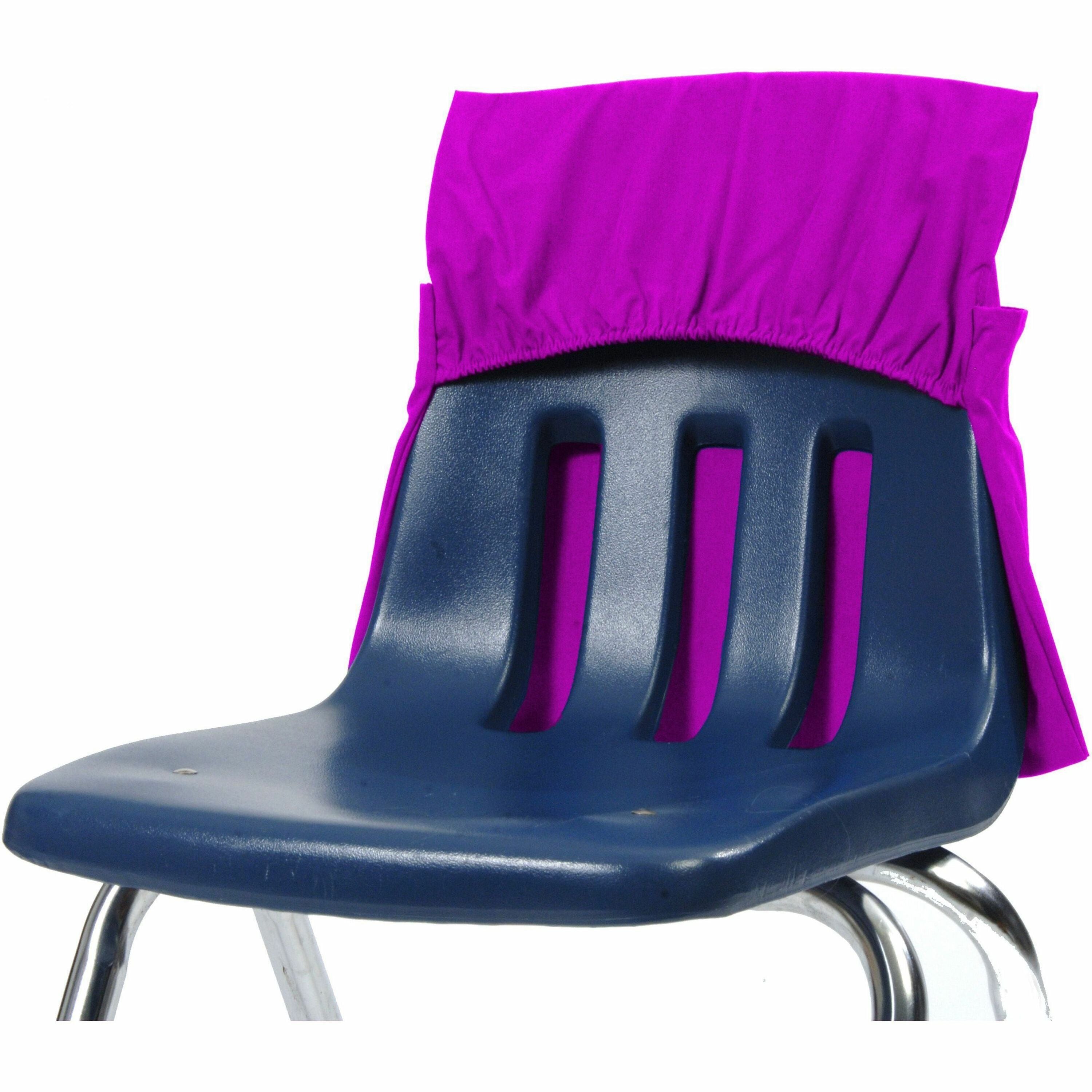 Seat Sack One-Pocket Seat Sacks with Elastic Back - 1 Pocket(s) - 17" Width x 2" Depth - Chair - Elastic, Expandable, Washable, Durable - Purple - Plastic, Poly Cotton, Laminate - 1 Carton