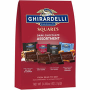 Ghirardelli Premium Assortment - Cacao, Dark Chocolate, Sea Salt Soiree, Dark Chocolate Sea Salt Caramel, Dark Chocolate Sea Salt Almond - Individually Wrapped - 14.86 oz - 1 Carton
