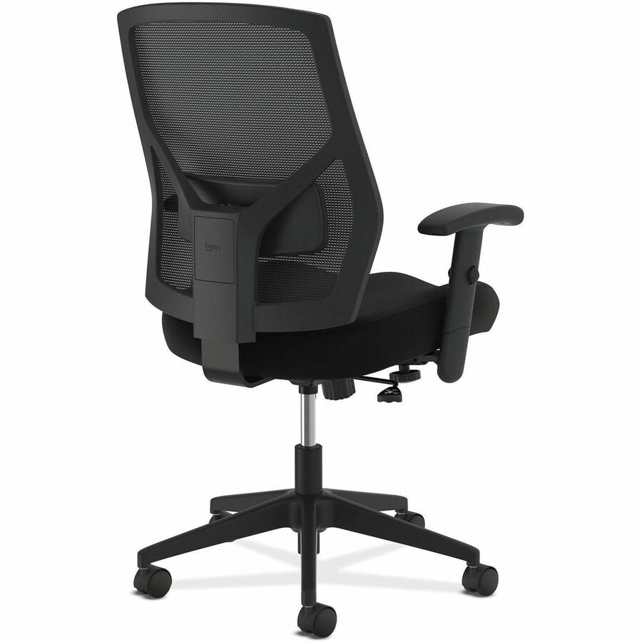 Black Seat Color - Bonded Leather Seat Material - Black Back Color - Mesh Back Material - Black Frame Color - Plastic Frame Material - High Back - 5-star Base - Armrest - 1 / Carton
