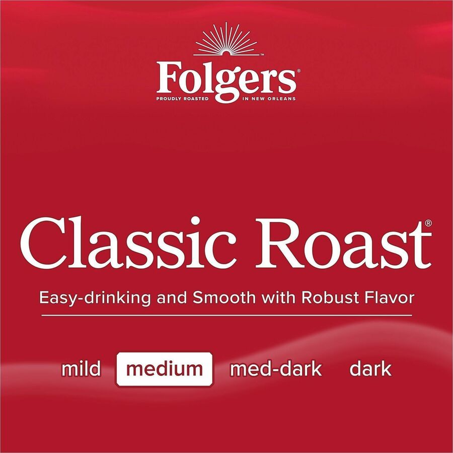 Folgers Classic Roast Ground Coffee, Medium Roast, 40.3 oz Canister, 1 Each