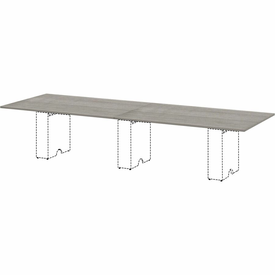 Lorell Essentials Modular Conference Table Top, 1" H x 59" W x 47" D, Weathered Charcoal, Band Edge, Modular, Eco-friendly, 1 Each