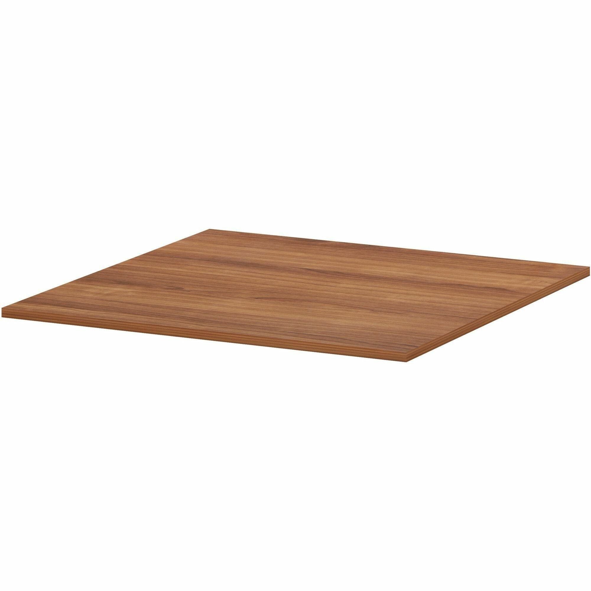 Lorell Essentials Modular Conference Table Top, 47" x 47" x 1", Band Edge, Walnut, Modular, Eco-friendly, 1 Each