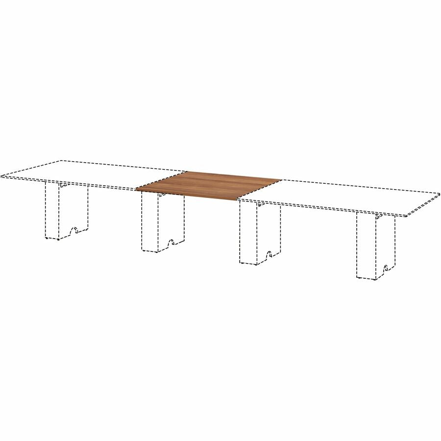 Lorell Essentials Modular Conference Table Top, 47" x 47" x 1", Band Edge, Walnut, Modular, Eco-friendly, 1 Each