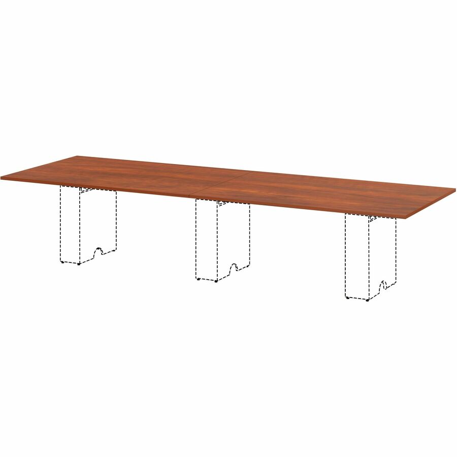 Lorell Essentials Modular Conference Table Top, 1" H x 59" W x 47" D, Cherry Finish, Band Edge, Modular, Eco-friendly, 1 Each