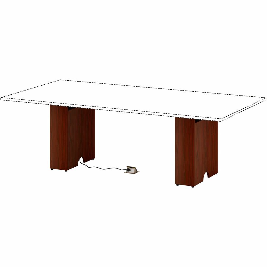 Lorell Essentials Modular Conference Table Base, Mahogany, 28.5"H x 23.6"W x 7.9"D, Modular, Eco-friendly, 1 Each