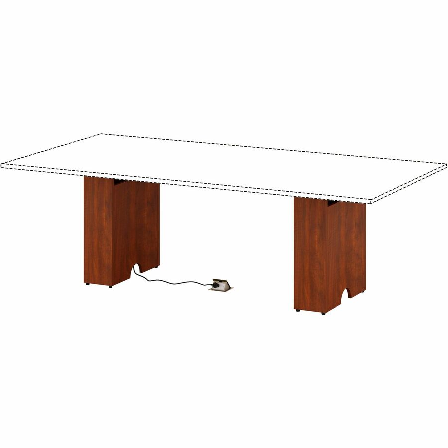 Lorell Essentials Modular Conference Table Base, Cherry Finish, 28.5"H x 23.6"W x 7.9"D, Modular, Eco-friendly, 1 Each