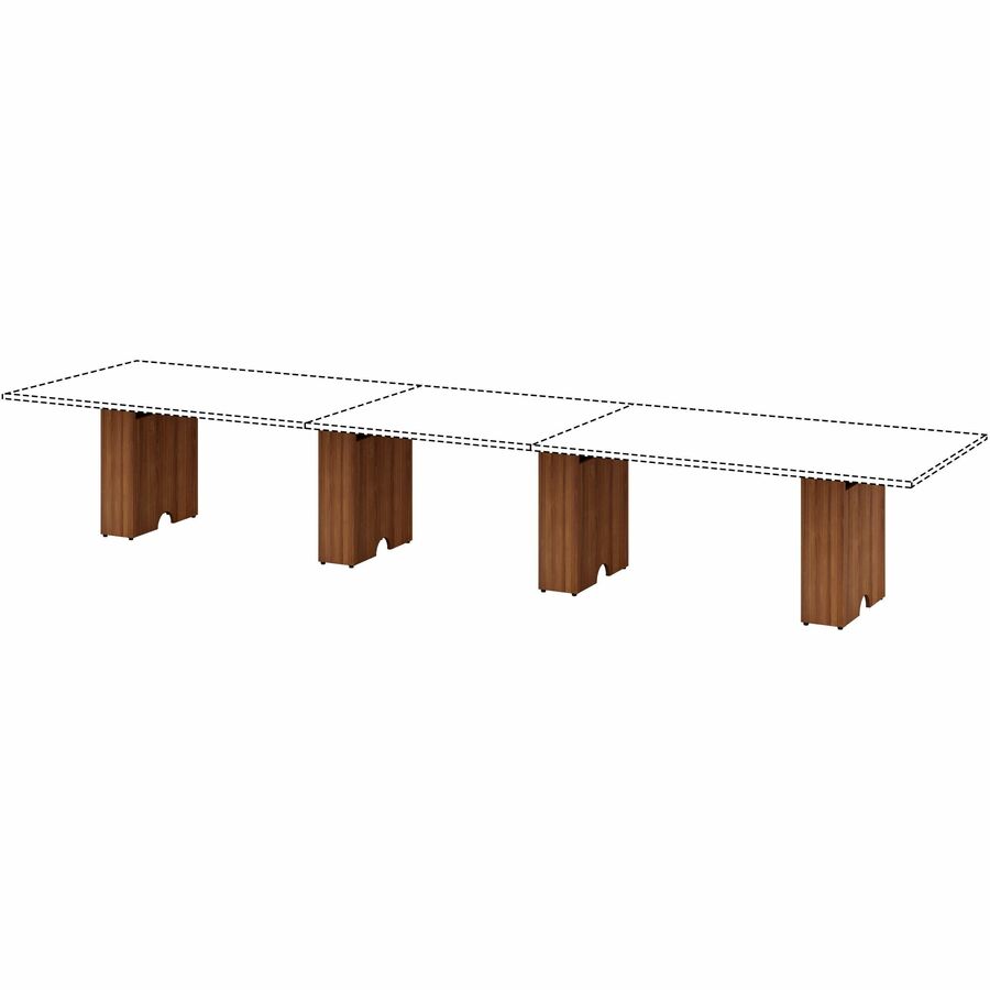 Lorell Essentials Modular Conference Table Base, Walnut Finish, Modular, Eco-friendly, 28.5"H x 23.6"W x 7.9"D, 1 Each
