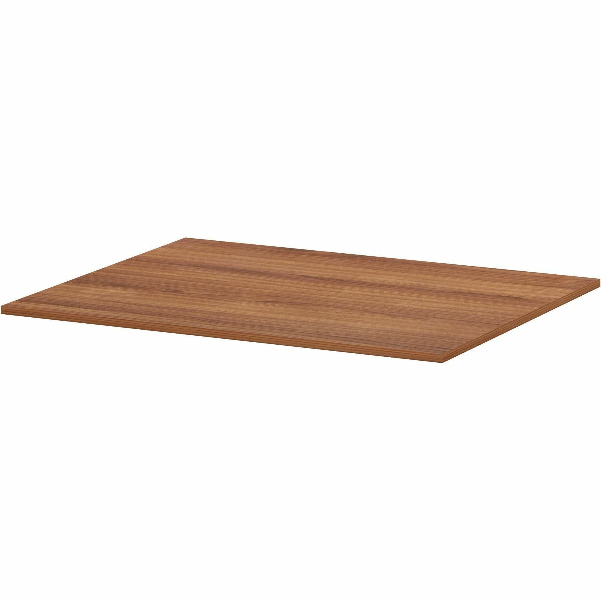 Lorell Essentials Modular Conference Table Top, 1" H x 59" W x 47" D, Walnut, Modular, Eco-friendly, Band Edge, 1 Each