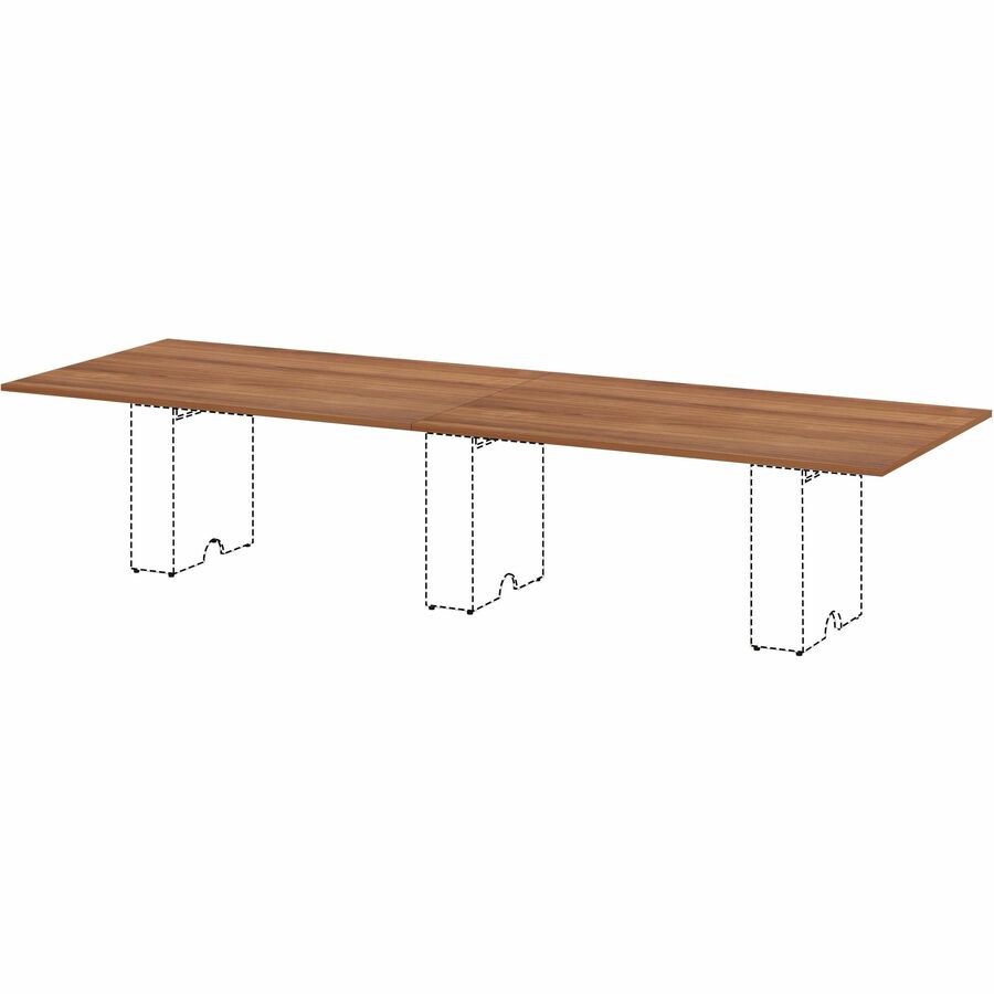 Lorell Essentials Modular Conference Table Top, 1" H x 59" W x 47" D, Walnut, Modular, Eco-friendly, Band Edge, 1 Each