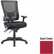 Lorell Conjure Multifunctional Mesh High-back Executive Chair, Real Red Seat, Mesh Back, High Back, 1 Each