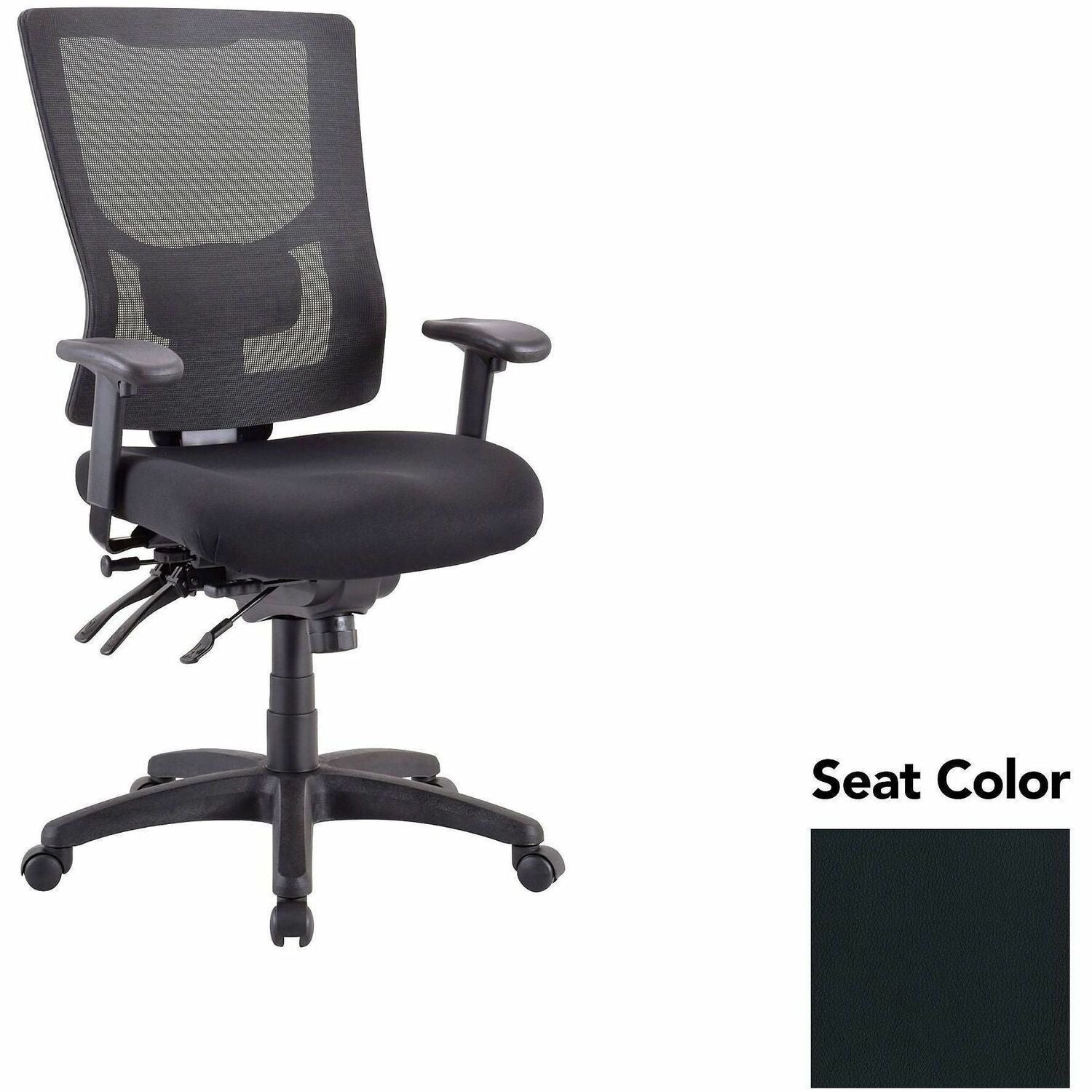 Lorell Multifunctional Mesh High-back Executive Chair, Dillon Black Seat, Mesh Back, High Back, 1 Each