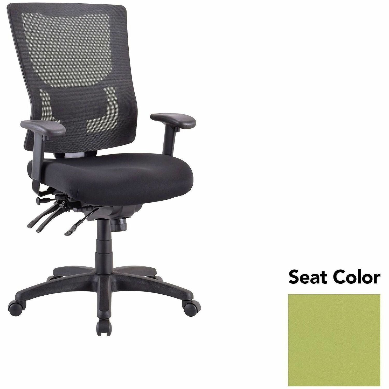 Lorell Conjure Multifunctional Mesh High-back Executive Chair, Dillon Apple Green, Mesh Back, 1 Each