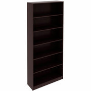 Lorell Laminate Bookcase, 36"W x 12"D x 84"H, 6 Shelves (5 Adjustable, 1 Fixed), Espresso, MDF and Thermofused Laminate, 1 Each