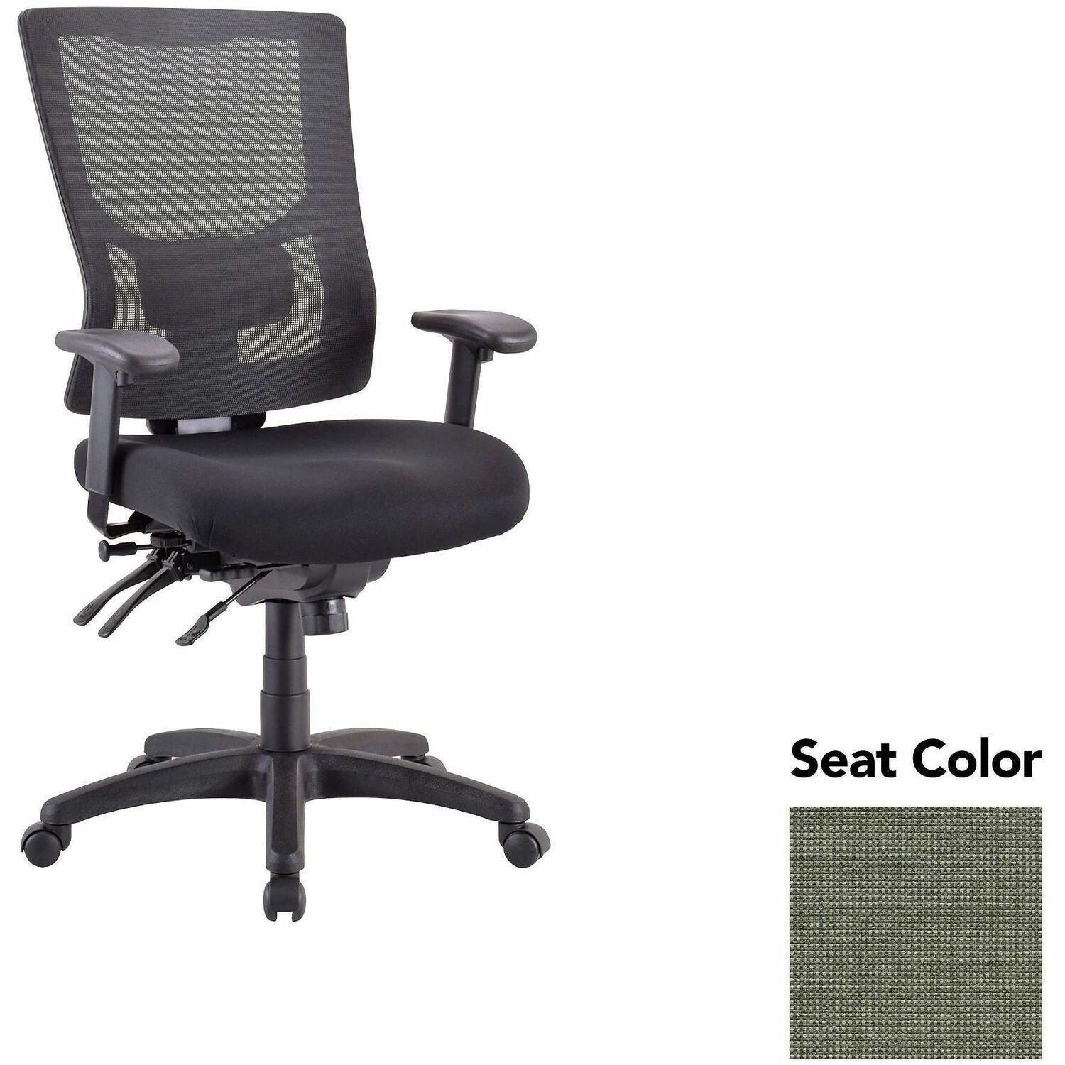 Lorell Conjure Multifunctional Mesh High-back Executive Chair, Shire Sage Seat, Mesh Back, Adjustable Lumbar Support, Ratchet Back, Tilt Tension, Seat Slider, 1 Each