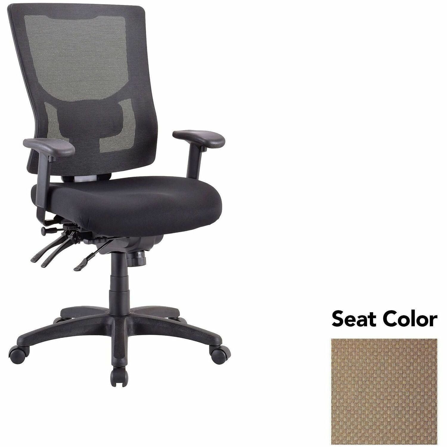 Lorell Multifunctional Mesh High-back Executive Chair, Perfection Beige Seat, Mesh Back, High Back, 1 Each