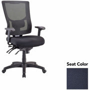 Lorell Conjure Multifunctional Mesh High-back Executive Chair, Perfection Navy Seat, Mesh Back, Adjustable Lumbar Support, Ratchet Back, Tilt Tension, Seat Slider, 1 Each