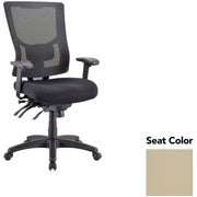 Lorell Multifunctional Mesh High-back Executive Chair, Forte Pumice Seat, Mesh Back, Adjustable Lumbar Support, Ratchet Back, Tilt Tension, Seat Slider, 1 Each