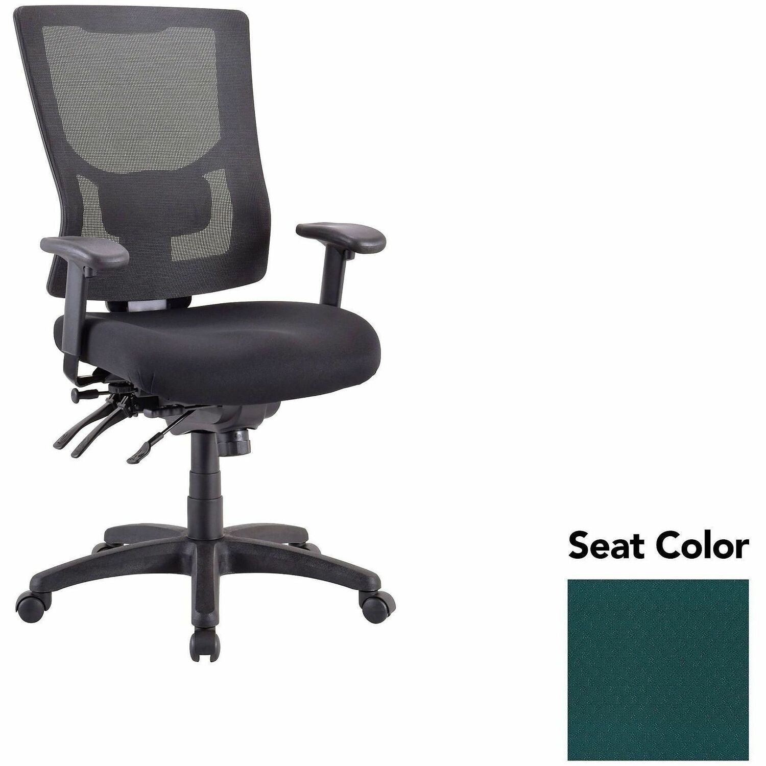 Lorell Conjure Multifunctional Mesh High-back Executive Chair, Insight Forest Seat, Mesh Back, Adjustable Lumbar Support, Ratchet Back, Tilt Tension, Seat Slider, 1 Each