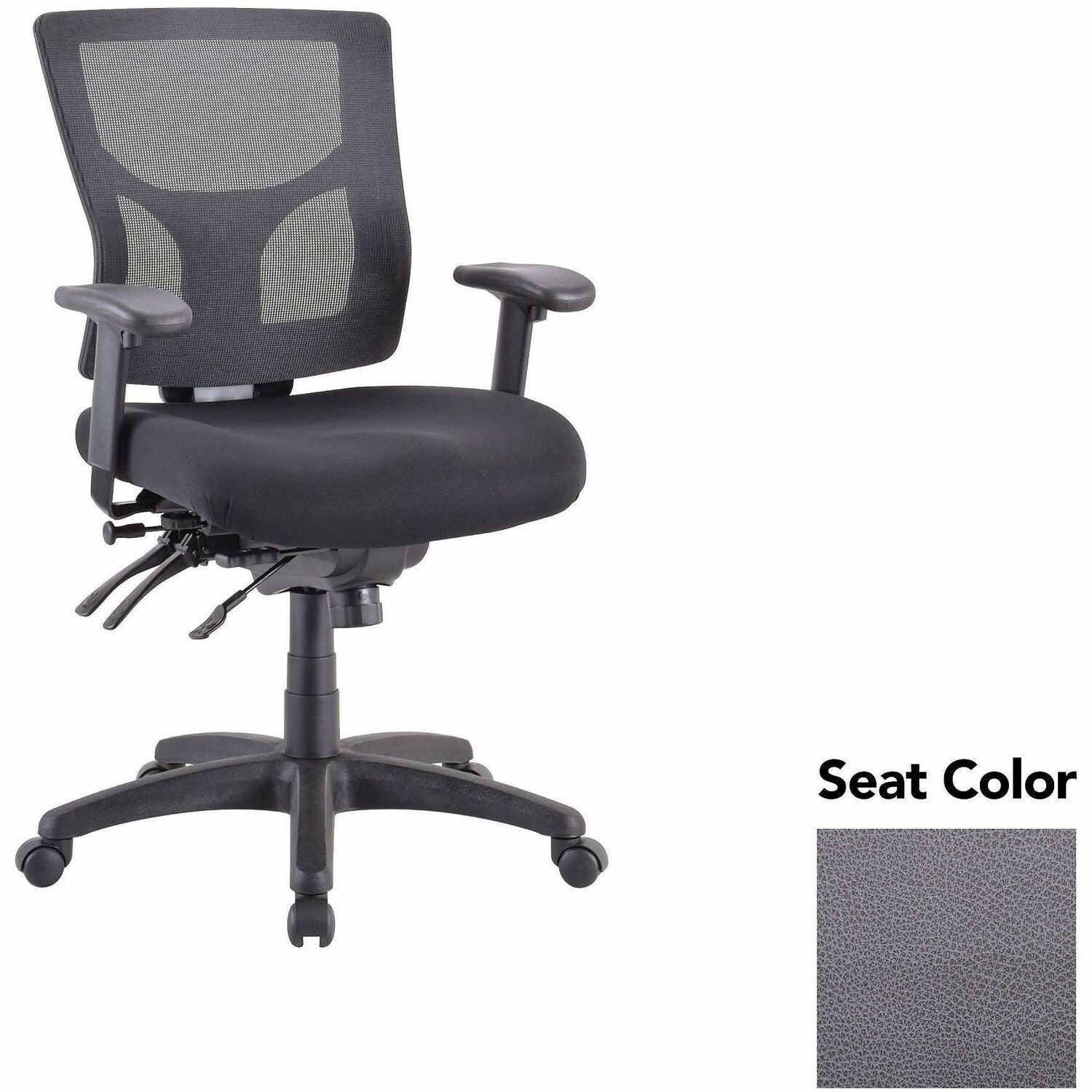 Lorell Multifunctional Mesh Mid-back Executive Chair, Canyon Carbon Seat, Mesh Back, Mid Back, 1 Each