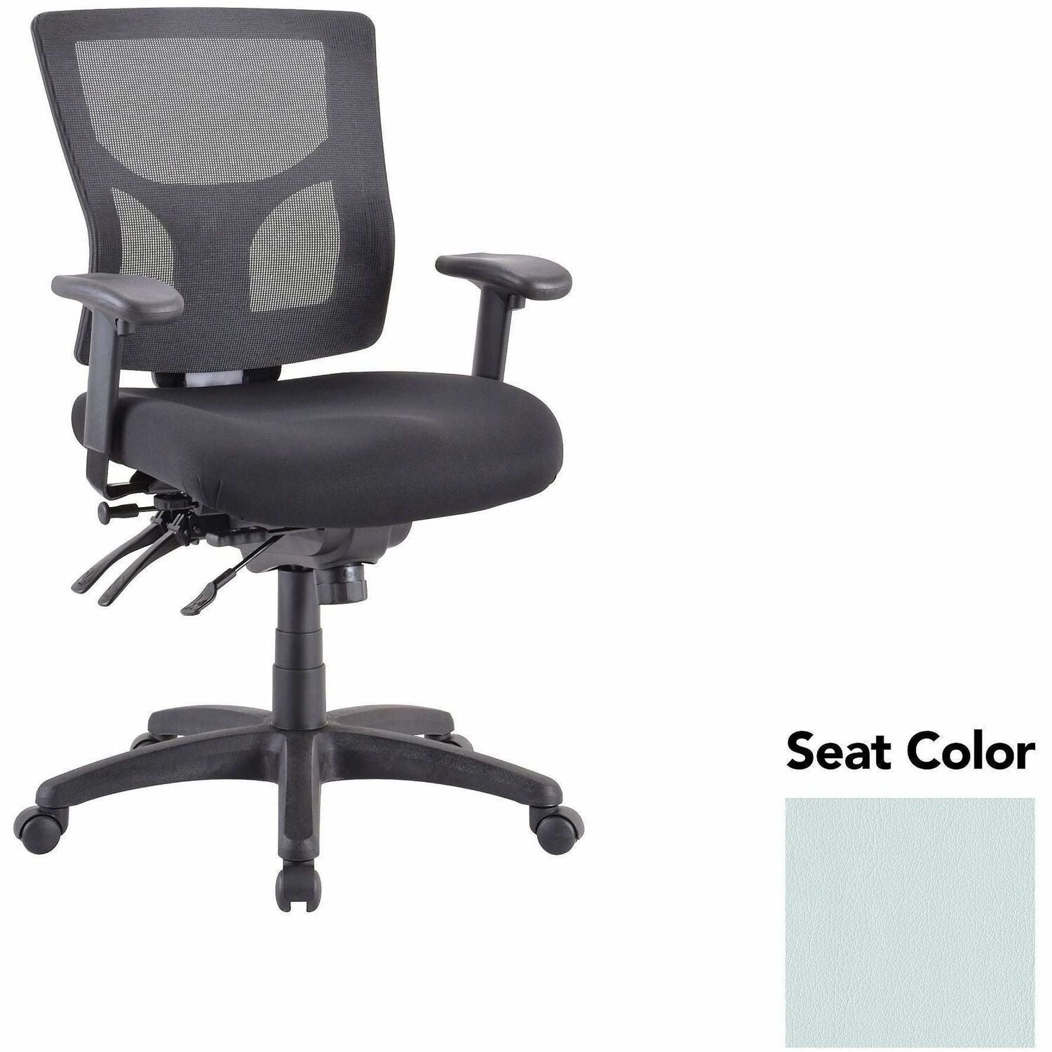 Lorell Multifunctional Mesh Mid-back Executive Chair, Castillo Breezy Seat Color, Mesh Back, Padded Seat, Ergonomic Design, Ratchet Back, Seat Slider, Tilt Tension, 1 Each