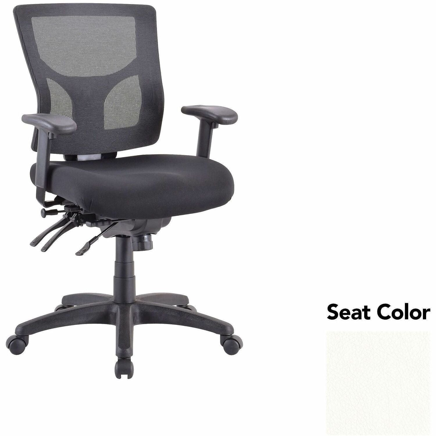Lorell Conjure Multifunctional Mesh Mid-back Executive Chair, Dillon Snow Seat, Mesh Back, 1 Each