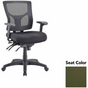 Lorell Multifunctional Mesh Mid-back Executive Chair, Canyon Fern Seat, Mesh Back, Ergonomic Lumbar Support, Ratchet Back, Seat Slider, Tilt Tension, 1 Each
