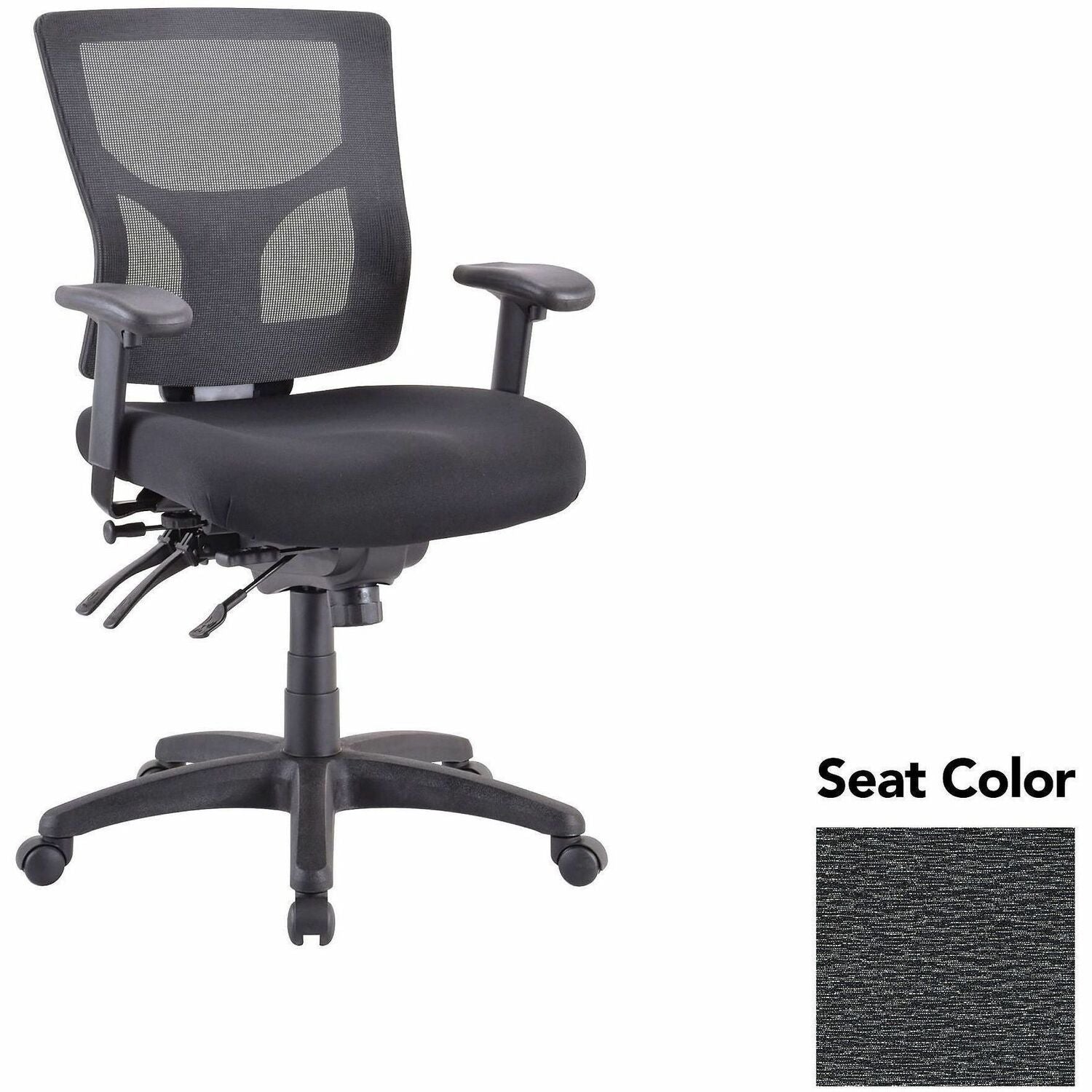 Lorell Conjure Multifunctional Mesh Mid-back Executive Chair, Fuse Azurean Seat, Mesh Back, 1 Each