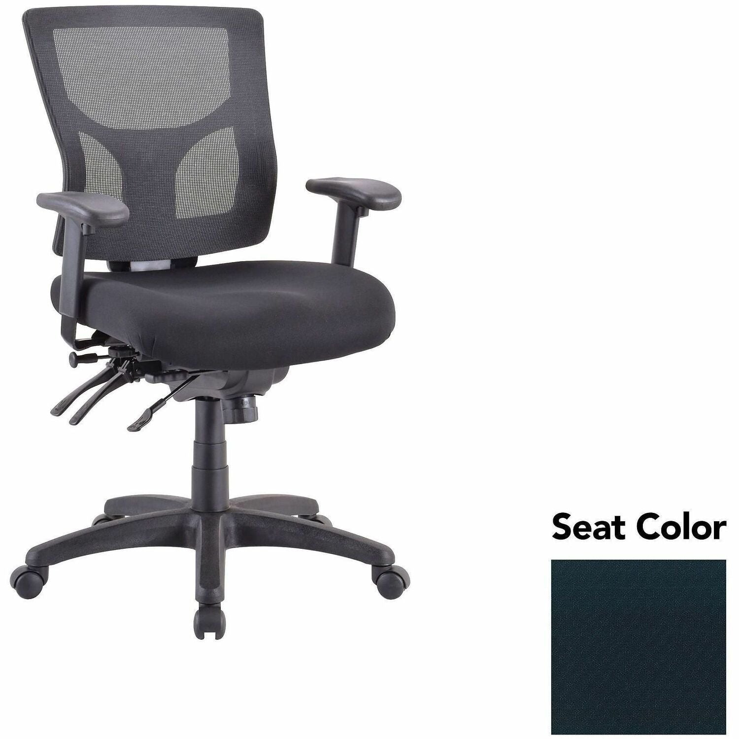 Lorell Multifunctional Mesh Mid-back Executive Chair, Insight Ebony Seat, Mesh Back, Mid Back, 1 Each