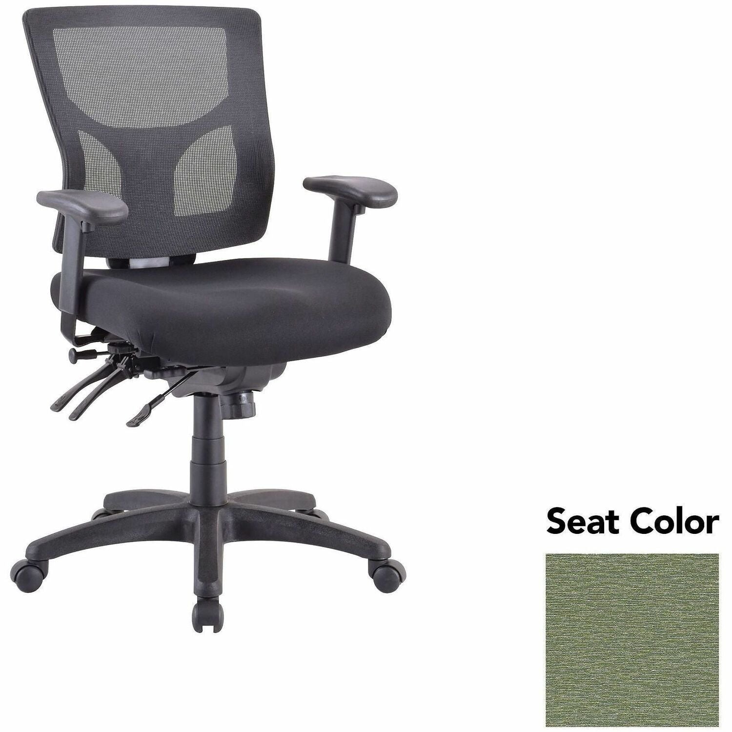 Lorell Conjure Multifunctional Mesh Mid-back Executive Chair, Fuse Cress Seat, Mesh Back, 1 Each