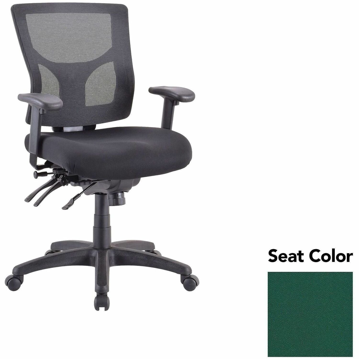Lorell Multifunctional Mesh Mid-back Executive Chair, Forte Chive Seat, Mesh Back, Mid Back, 1 Each