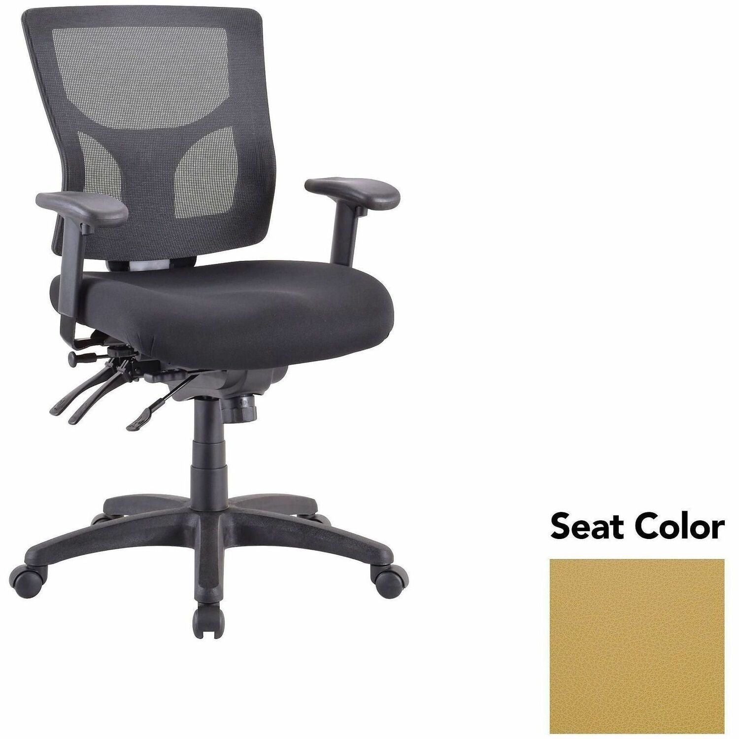 Lorell Multifunctional Mesh Mid-back Executive Chair, Canyon Nugget Seat Color, Mesh Back, Mid Back, 1 Each
