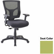Lorell Conjure Swivel/Tilt Task Chair, Dillon Apple Green Seat, Mesh Mid Back, Adjustable Arms, 1 Each